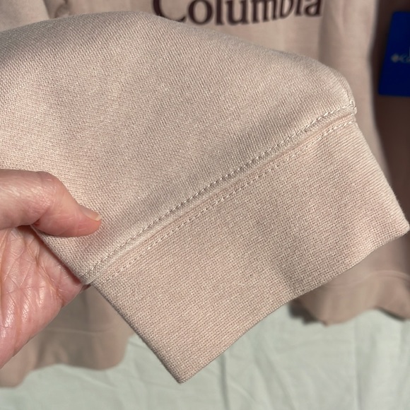 Columbia Trek Graphic Crew Sweatshirt 2X Pastel Blush Pink Nwt New Plus Size - Picture 2 of 7